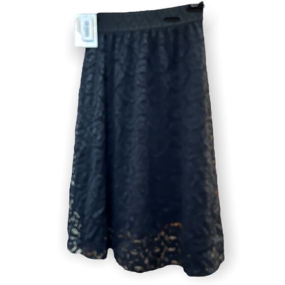 LULAROE LOLA BLACK FLOUNCY LACE MIDI SKIRT NEW WITH TAG XS - Picture 3 of 6